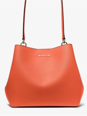 Michael Kors Red Clay Pratt bucket bag.